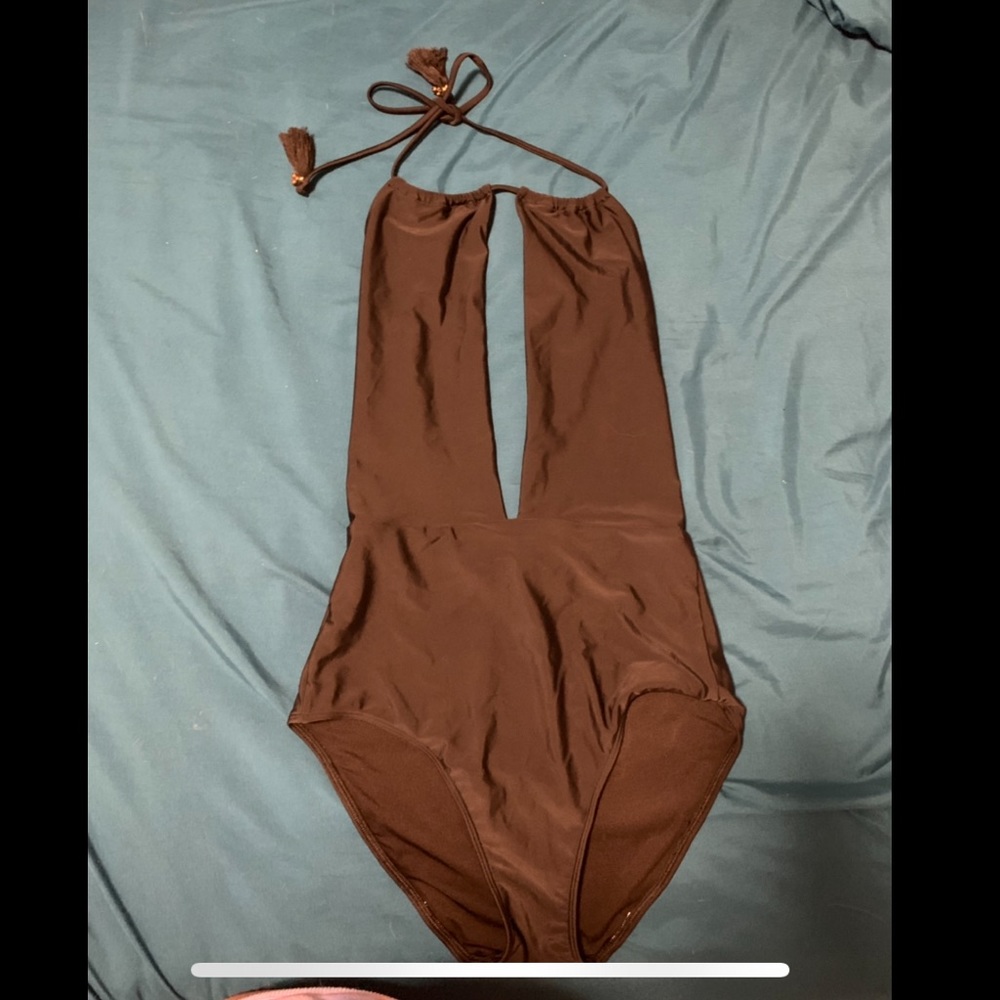 Black Aerie Pluging Halter One-Piece